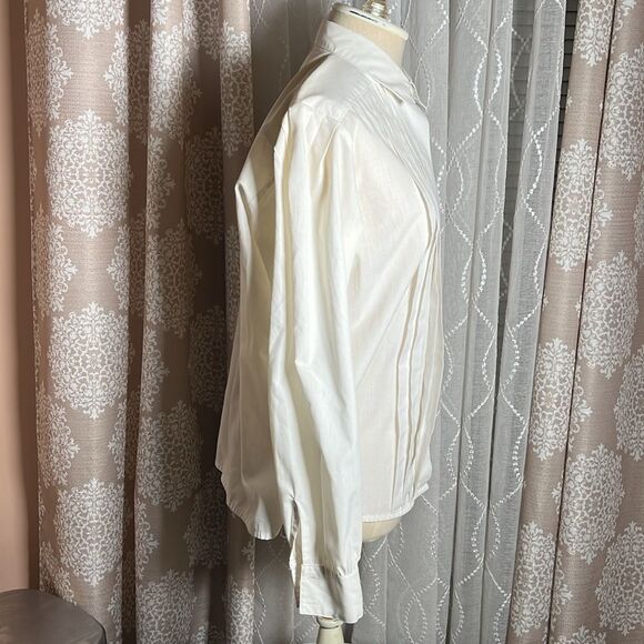Evan Davies Pleated Front Button Down Blouse | Size 14 - Picture 5 of 6